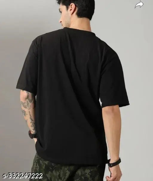 Trending oversize cotton blend three-quarter sleeve t-shirt for men, urban and fabulous fashion wear