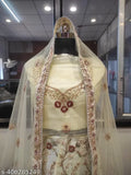 Cream embroidered lehenga choli set with dupatta, high-quality net fabric for parties and special occasions, Indian craftsmanship
