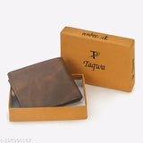 Men's Brown PU Artificial Leather Wallet (7 Card Slots), solid pattern, compact and trendy accessory for casual or formal use