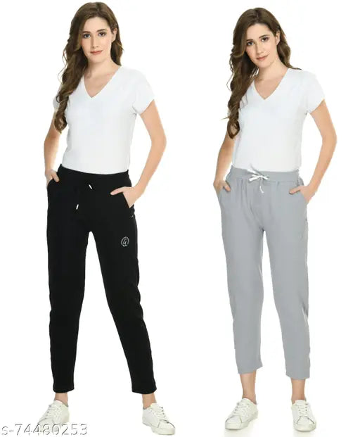Cotton blend, solid-colored Archangel trackpants - comfortable, stylish fitness wear for women & girls. Made in India