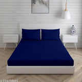 Luxury Glace Cotton Striped Fitted Queen Bedsheet Set, 300TC, 90 x 100 inch, India-crafted for home & guest room