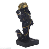 Marble dust, black polyresin Shani dev idol handicraft showpiece - Decorative spiritual Vastu figurine, 20cm high