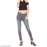 Women's grey denim jeans, size 28-36, Made in India