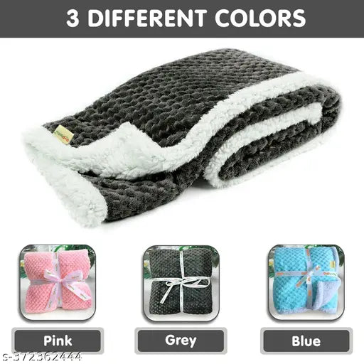 Grey fleece blend fluffy baby blanket, perfect for newborns up to 12 months, ideal for both baby bays and girls, 80 x 100 cm, soft, cozy, and lightweight
