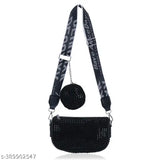 Sparkling Rhinestone Embellished Cross Body Sling Bag with Detachable Straps, Premium Quality