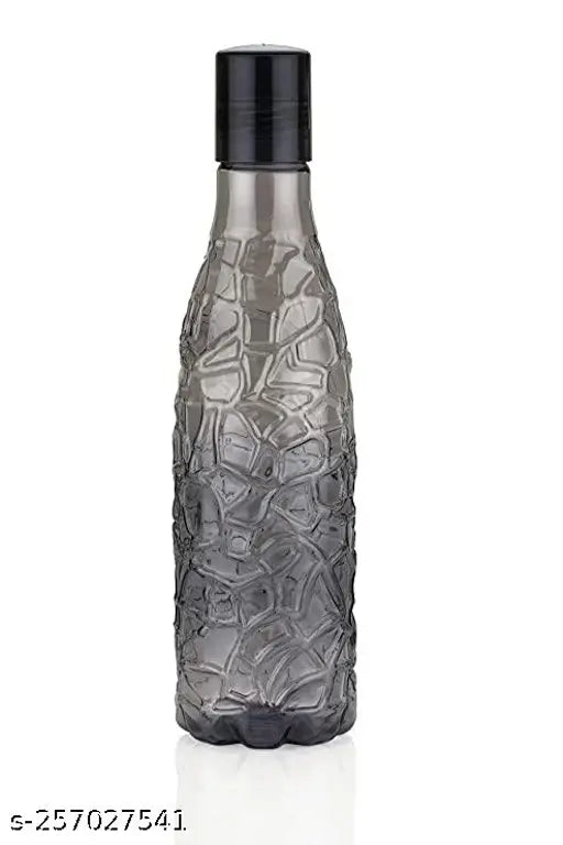 Multi color zig zag pattern BPA free plastic water bottles, unbreakable for fridge (6 pcs, 1L each) for kids