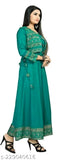 Rayon Anarkali kurti with koti, printed Bollywood-inspired design, three-quarter sleeves for women, India