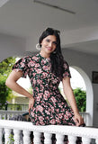 Multicolor embroidered rayon Anarkali kurti for women, S (36in bust, 48in size length) - India