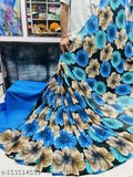 Georgette Daily Wear Saree with Printed Running Blouse, beautiful Indian traditional clothing