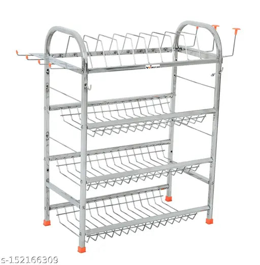 Stainless Steel Kitchen Utensils Rack & Mini Chopper Combo, 24x18 inch organizer with compact vegetable chopper (350 ml) in Indian stainless steel