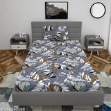 Real Dream Single Size Cotton Fitted Bedsheet with 1 Pillow Cover, abstract pattern, superfine quality, ideal for adults in summer
