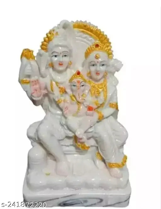 Resin Shiva Parivar Statue with Ganeshji, decorative home temple idol from SCULPTO MANIA India