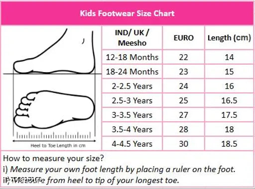 Kids LED party shoes PVC sole, slip-on design in various sizes (12-18 Months - 4-5 Years). Perfect for casual and festive occasions