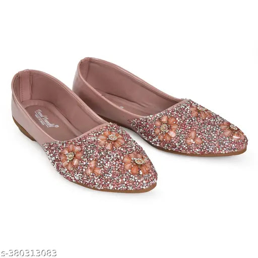 Multicolor synthetic leather Trend Transfit ballerinas for women - textured design, slip-on style, various sizes (IND-5 to IND-9)