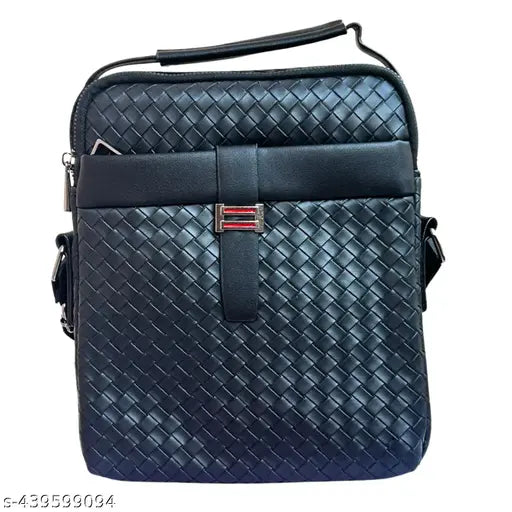 Faux leather crossbody sling bag, adjustable strap, travel-friendly, daily use, textured net pattern