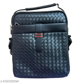 Faux leather crossbody sling bag, adjustable strap, travel-friendly, daily use, textured net pattern