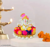 Poly Resin Lord Ganesha Idol, home decor showpiece for living room, 10cmx8cmx10cm