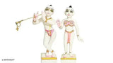Marble Radha Krishna Murti Idol (9 inches), versatile home decor and pooja room essential, symbolizing eternal love between Radha and Krishna