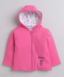 Cotton reversible hooded winter jacket for baby, Solid design in Smiley Appu style - Pack of 1