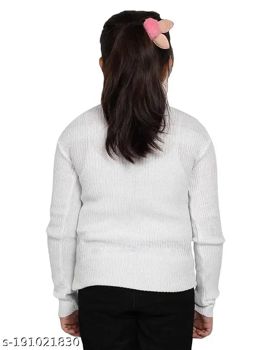 White wool high neck kids' skivvy sweater set, trendy style perfect for winter wear on babies boys and girls