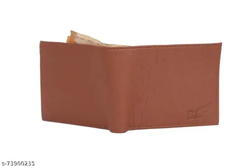 Tan artificial leather formal wallet for girls, regular size with 5 card slots and beige color, sophisticated style