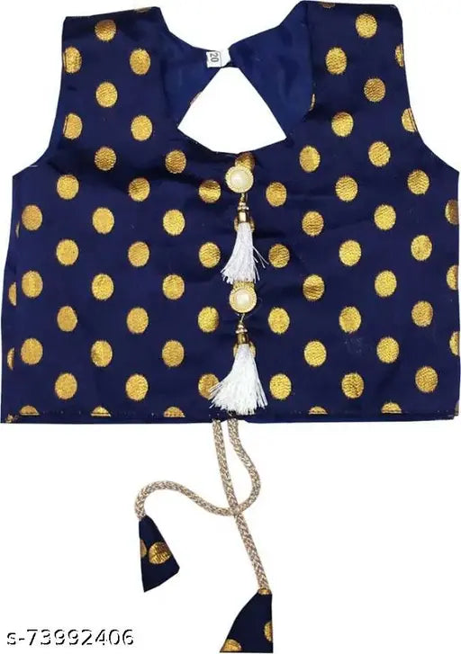 Chanderi cotton, net semi-stitched lehenga choli for girls (3-8 years), embroidered Indian wedding wear