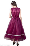 New net party gown for girls, sleeveless, embellished, shiny sequin work missed. Size: 10-16 years, India