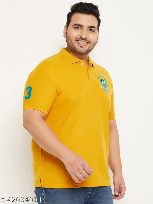 Cotton blend mens polo t-shirt with printed design, short sleeves, regular fit for golf