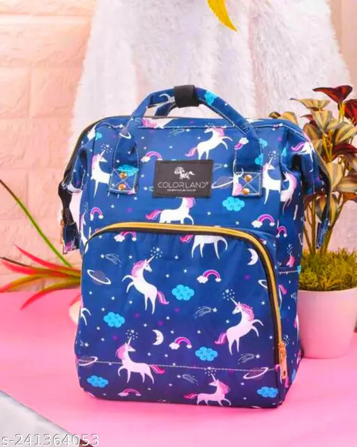 Polyester net diaper bag for kids and mothers travel, free size, adjustable hands-free design, made in India