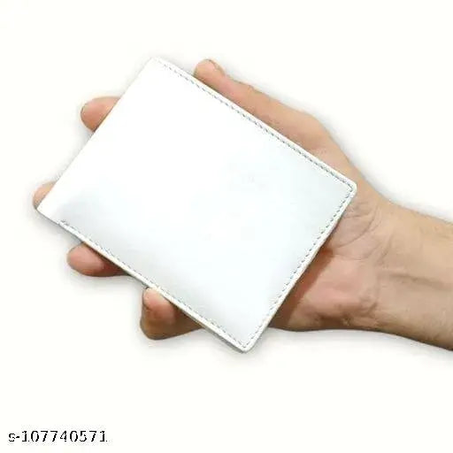 Solid faux leather bi-fold wallet for men and boys, ideal for daily use and gifting. Free size (11cm x 9cm), made in India