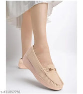 Synthetic leather bellies for women and girls, round toe casual style with golden metal sling detail. Comfortable airmix sole keeps you safe on all surfaces. Ind-4 to Ind-9 sizes available from India