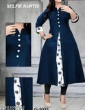 Cotton blend stitched kurta for women, solid combo, three-quarter sleeves, M (Bust Size: 38in), India