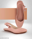 Synthetic leather pink bellies for women (PINK), stylish slip-on ballerinas by MAHI & LOOKS