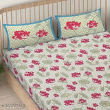 Multi-colored printed cotton flat sheets, superfine floral pattern, ideal for summer adult bedding (90x108 inches), Pune cotton, made in India