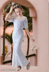 Velvet embroidered net princess fancy gown and dresse for 3-4 & 4-5 years, India origin
