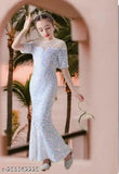Velvet embroidered net princess fancy gown and dresse for 3-4 or 4-5 years, Indian-origin