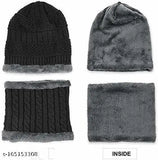 Unisex wool-fleece beanie cap with fox fur lining, winter-ready for men & women