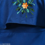 Green rayon embroidered party frock for kids, delightful addition to little girls' wardrobe