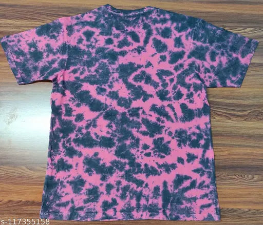 Mens cotton tie-dye short sleeve t-shirts, printed pattern on display, size S-XXL