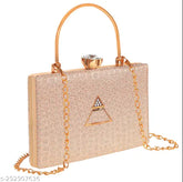 Synthetic embellished net clutch, free size (10x4in), trendy purse for women's fashion, Indian origin