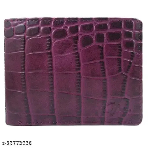 Pink leather wallets for boys, textured net design, free size (12cm x 8cm), made in India