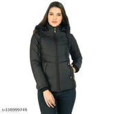 Solid nylon puffer jacket for girls winter wear, available in sizes 6-12 months to 5-6 years, India origin