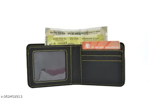 Customized Faux Leather Wallet, personalized with names, 5 compartments, textured net pattern, free size (L12cm x W10cm), India-made
