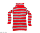 Striped wool warm full sleeves high neck/skivvy for winter - IndiStar pack of 2 for girls aged 9-12 years, stylish and comfortable winterwear with a chic look, made in India