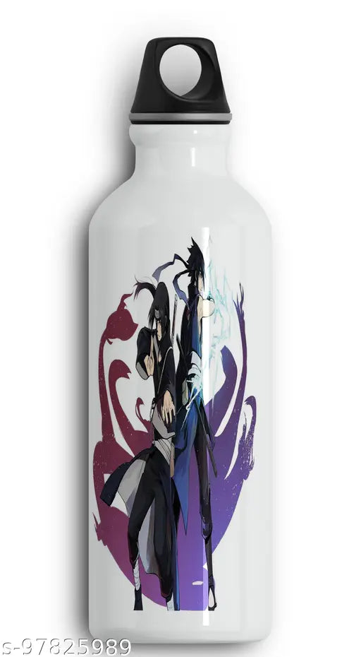 Aluminum Naruto printed sipper water bottle (600ml), trendy gym or yoga accessory for kids, adults, and fitness enthusiasts