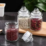 Clear matka-shape 350ml/500ml glass dry fruit jars (pack of 6), ideal for kitchen storage & freezer-safe