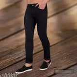 Monk Black Denim Plain Jeans, men's solid-colored jeans from Shriradhe Enterprises, ideal for any occasion. Size 30 (30waist, 38length), country of origin: India