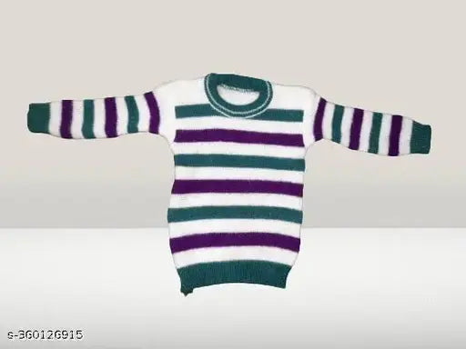 Striped woolen kids sweater (3-24 months), warm winter wear for both boys and girls