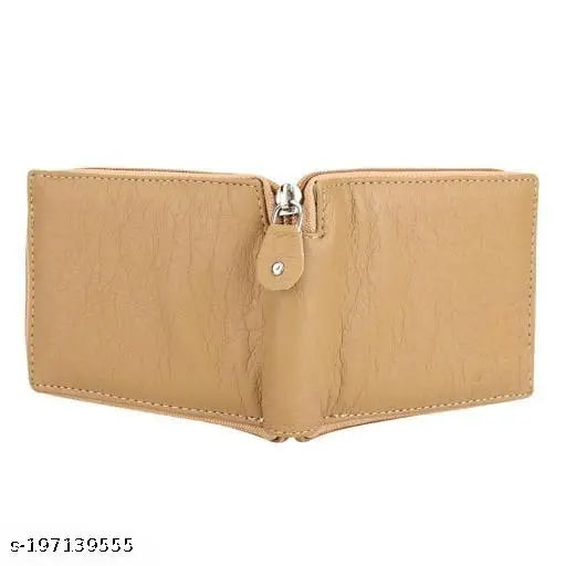 PU Classic World zip color pocket purse wallet, solid pattern, 2 compartments, free size (6cm x 5cm), ideal for men & women