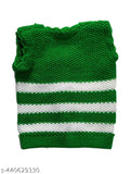 Striped wool sleeveless baby romper, Set of 4 in sizes 0-3 months, 0-6 months, 3-6 months, and 6-12 months. Made in India